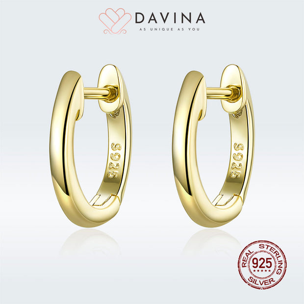 DAVINA Ladies Cassie Earrings Gold Color Sterling Silver 925