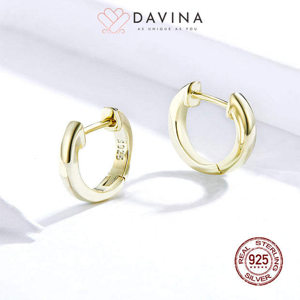 DAVINA Ladies Cassie Earrings Gold Color Sterling Silver 925