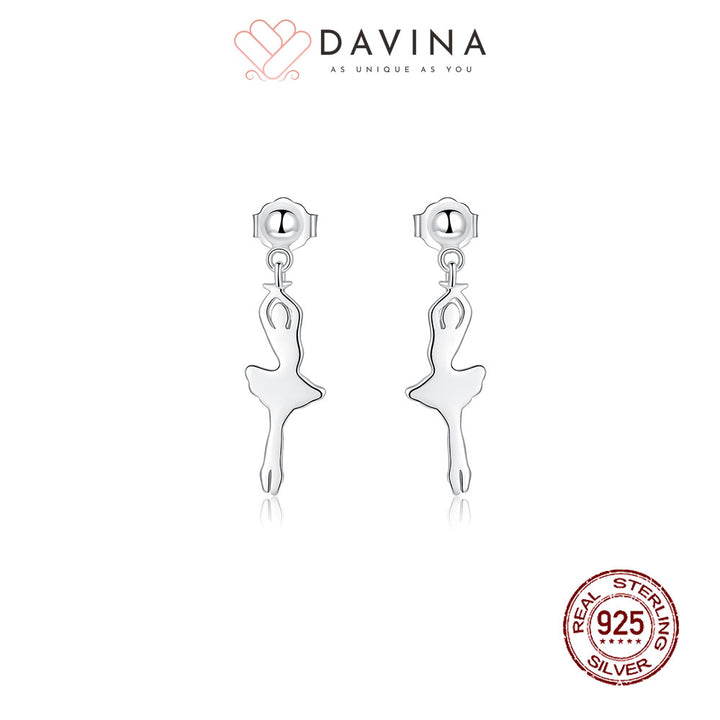 DAVINA Ladies Balerina Earrings Sterling Silver 925