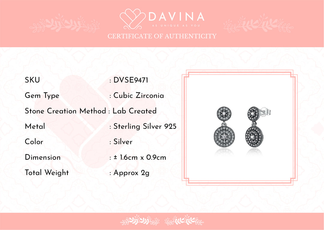 DAVINA Ladies Jane Earrings Sterling Silver 925