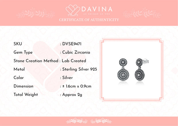 DAVINA Ladies Jane Earrings Sterling Silver 925