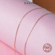 DAVINA Ladies Pony Necklace Rose Gold Color S925