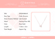 DAVINA Ladies Pony Necklace Rose Gold Color Sterling Silver 925