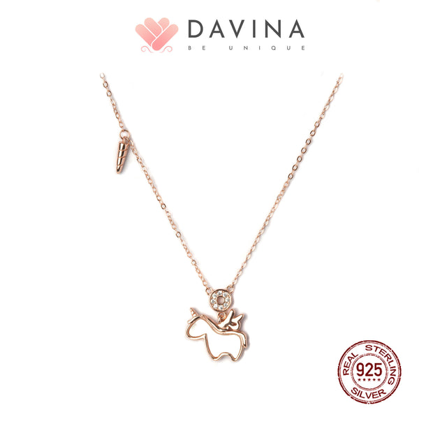 DAVINA Ladies Cheerile Necklace Rose Gold Color Sterling Silver 925