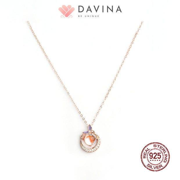 DAVINA Ladies Moonlight Necklace Rose Gold Color S925