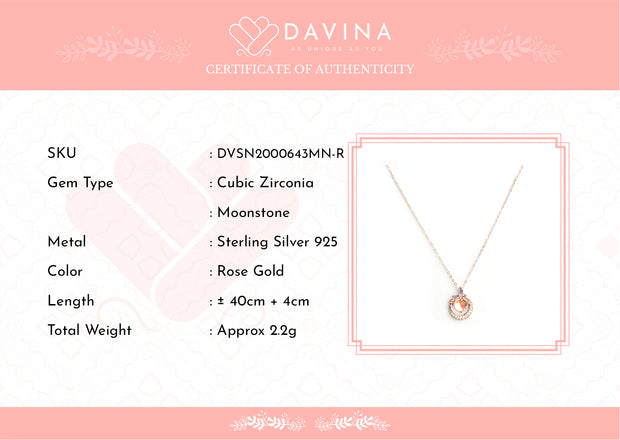 DAVINA Ladies Moonlight Necklace Rose Gold Color S925