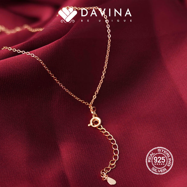 DAVINA Ladies Coco Necklace Rose Gold Color Sterling Silver 925