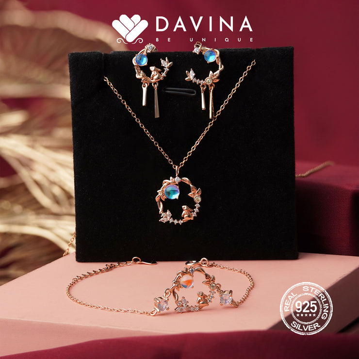 DAVINA Ladies Coco Necklace Rose Gold Color Sterling Silver 925