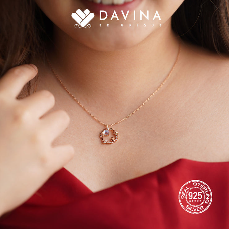 DAVINA Ladies Coco Necklace Rose Gold Color S925