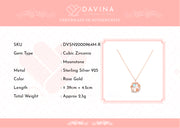 DAVINA Ladies Coco Necklace Rose Gold Color Sterling Silver 925