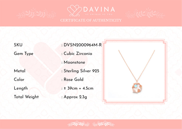 DAVINA Ladies Coco Necklace Rose Gold Plated Sterling Silver 925