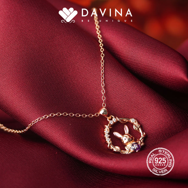 DAVINA Ladies Renita Necklace Rose Gold Color Sterling Silver 925