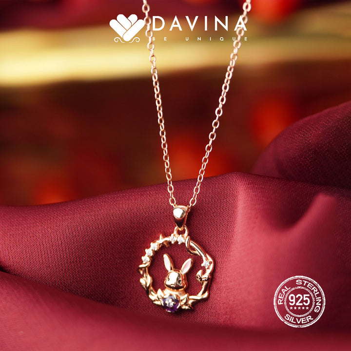 DAVINA Ladies Renita Necklace Rose Gold Color Sterling Silver 925