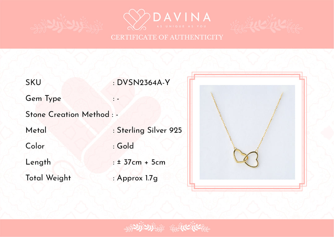 DAVINA Ladies Lovely Necklace Gold Color Sterling Silver 925