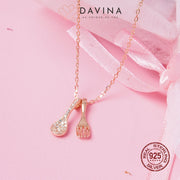 DAVINA Ladies Spoon Necklace Rose Gold Color Sterling Silver 925