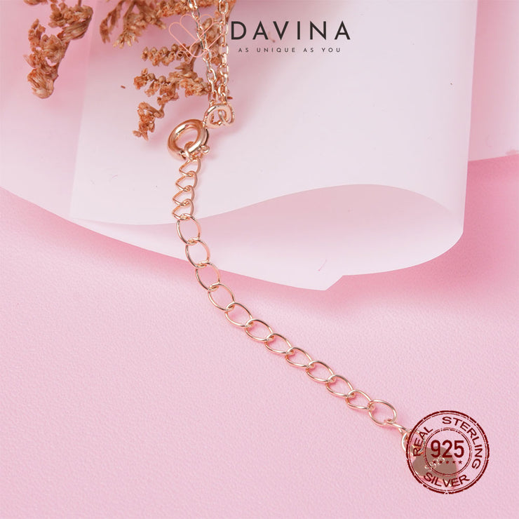 DAVINA Ladies Spoon Necklace Rose Gold Color Sterling Silver 925