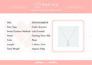 DAVINA Ladies Spoon Necklace Rose Gold Color Sterling Silver 925