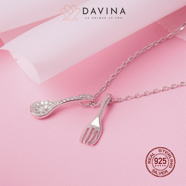 DAVINA Ladies Spoon Necklace Sterling Silver 925