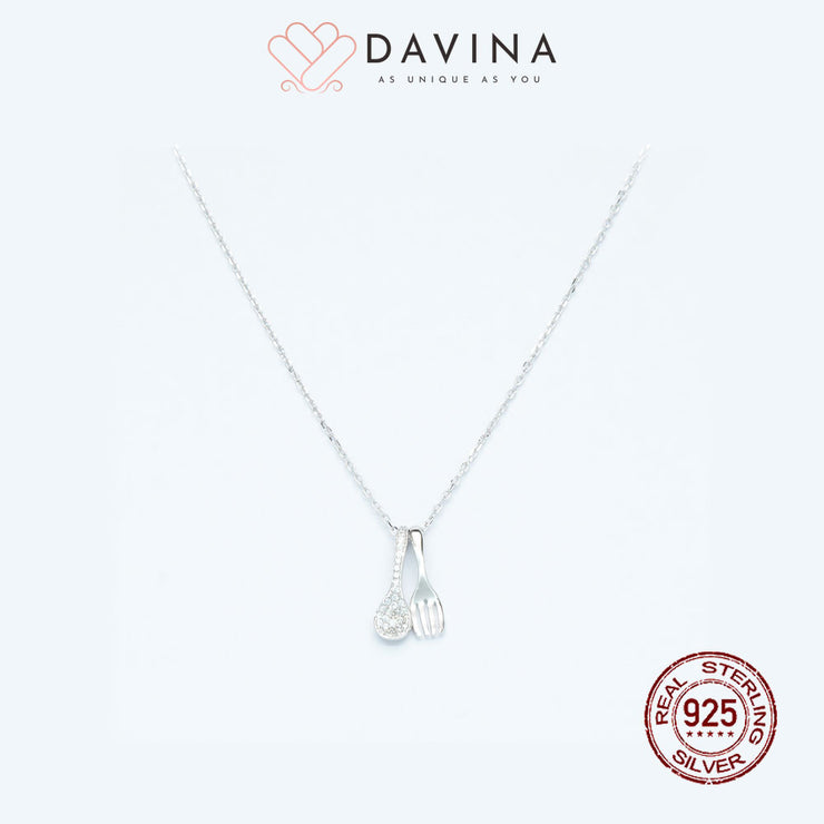 DAVINA Ladies Spoon Necklace Sterling Silver 925