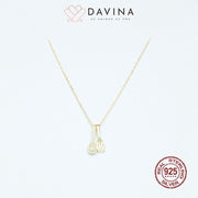 DAVINA Ladies Spoon Necklace Gold Color Sterling Silver 925