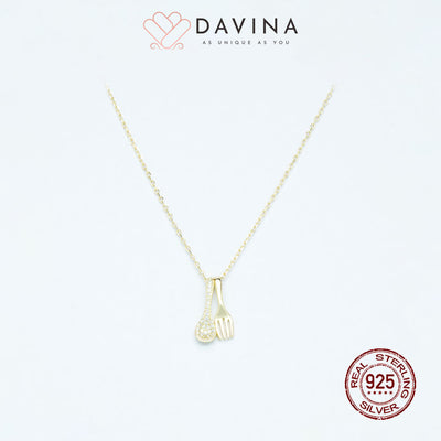 DAVINA Ladies Spoon Necklace Gold Color S925