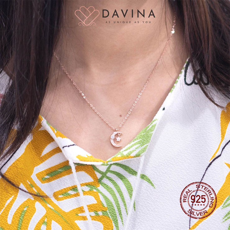 DAVINA Ladies Adzkia Necklace Rose Gold Color S925