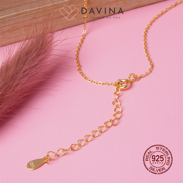 DAVINA Ladies Brisia Necklace Gold Color Sterling Silver 925