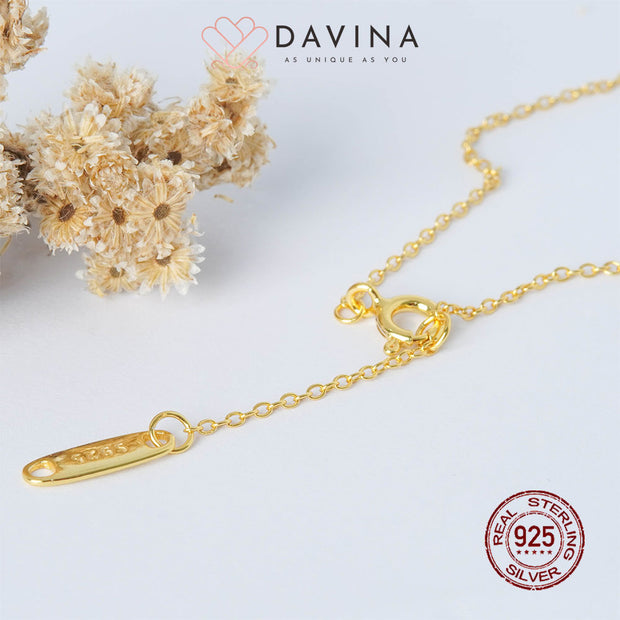 DAVINA Ladies Meira Necklace Gold Color Sterling Silver 925