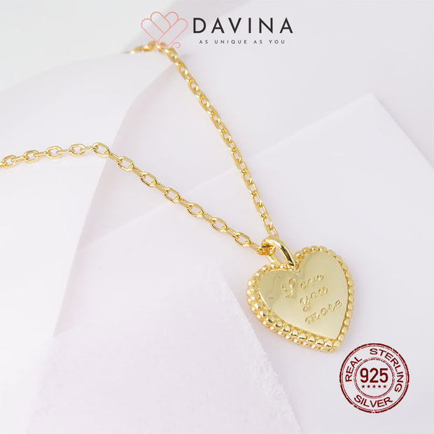 DAVINA Ladies Loven Necklace Gold Color Sterling Silver 925