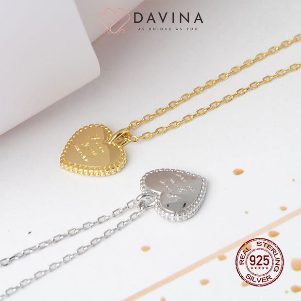 DAVINA Ladies Loven Necklace Gold Color Sterling Silver 925