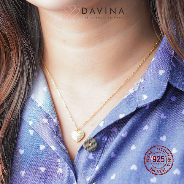 DAVINA Ladies Loven Necklace Gold Color Sterling Silver 925