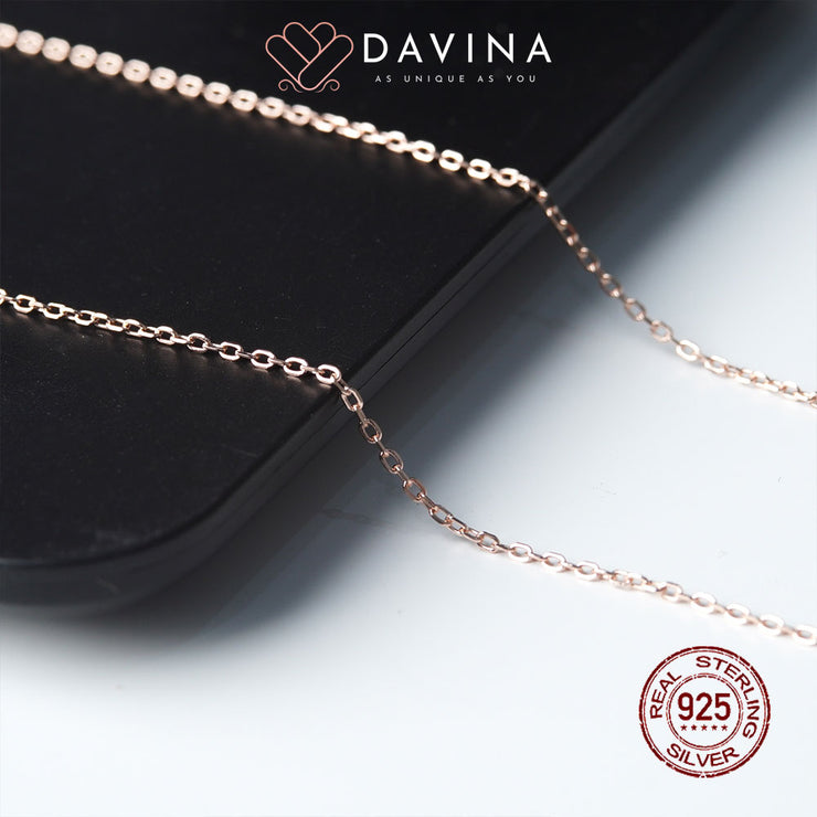 DAVINA Ladies Ivelle Necklace Rose Gold Color Sterling Silver 925