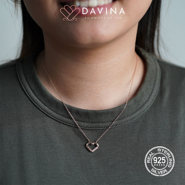 DAVINA Ladies Ivelle Necklace Rose Gold Color Sterling Silver 925