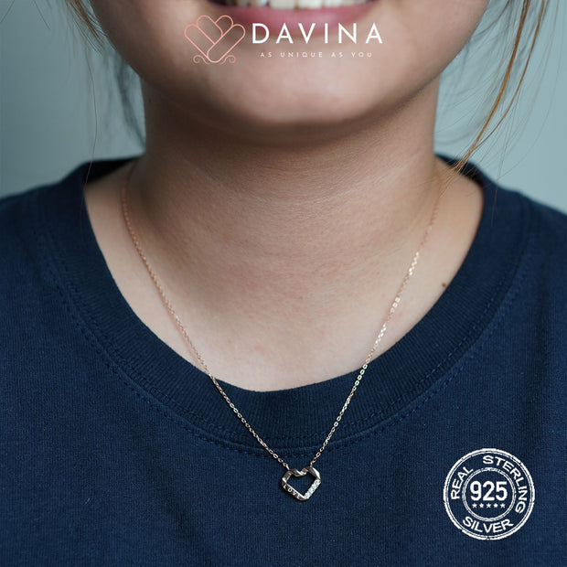 DAVINA Ladies Ivelle Necklace Rose Gold Color S925