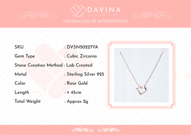 DAVINA Ladies Ivelle Necklace Rose Gold Color S925