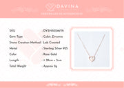 DAVINA Ladies Darlene Necklace Rose Gold Color S925