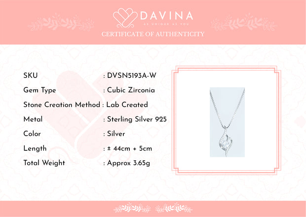 DAVINA Ladies Lidya Necklace Silver Color S925