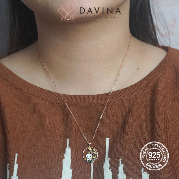 Davina Ladies Pandapan Necklace Rose Gold Color S925