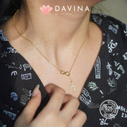 DAVINA Ladies Faith Necklace Gold Color Sterling Silver 925