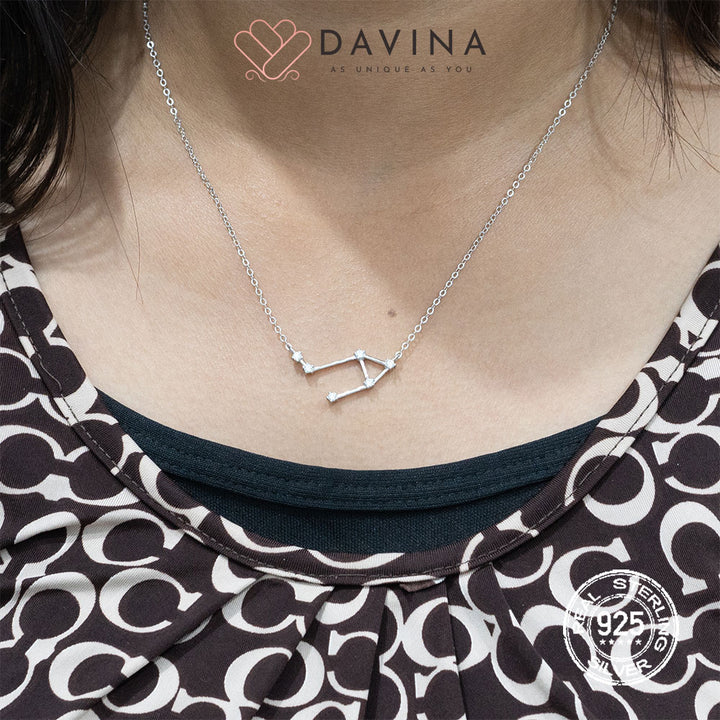 DAVINA Ladies Zodiac Necklace Sterling Silver 925