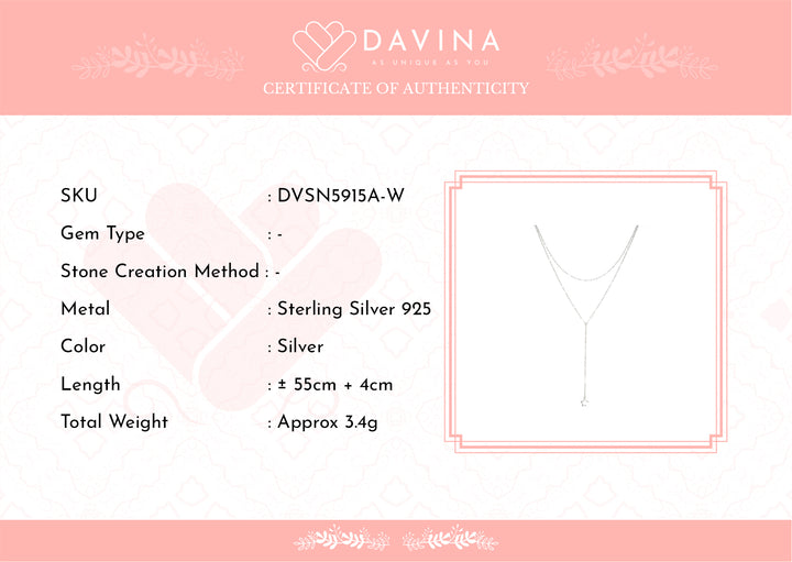 DAVINA Ladies Selina Necklace Sterling Silver 925
