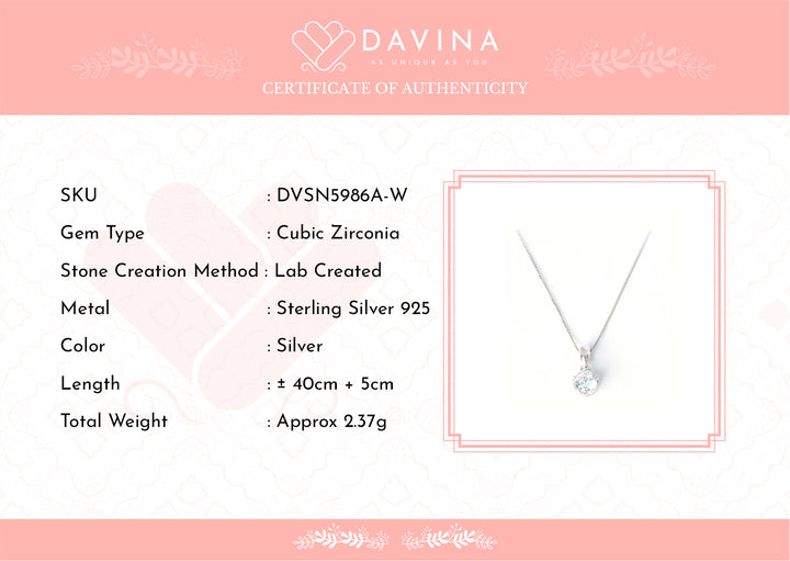 DAVINA Ladies Divya Necklace Sterling Silver 925