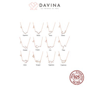 DAVINA Ladies Zodiac Necklace Rose Gold Color S925