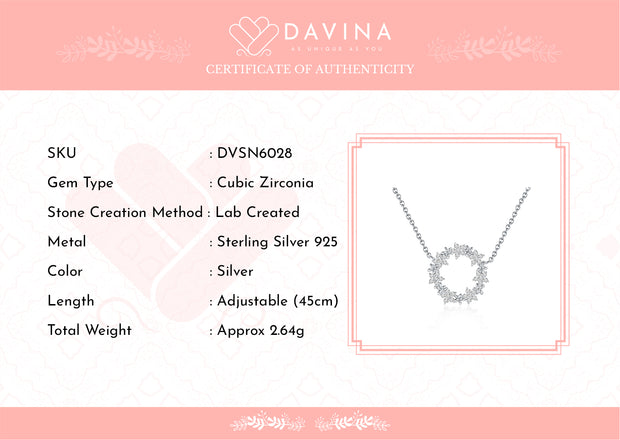 DAVINA Ladies Bianca Necklace Sterling Silver 925