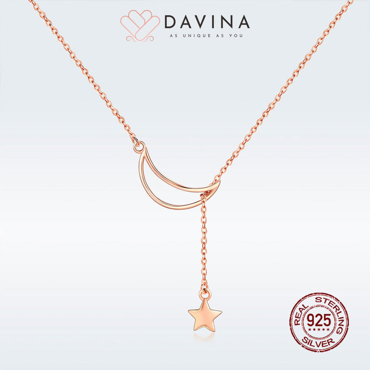 DAVINA Ladies Kylie Necklace Rose Gold Color Sterling Silver 925