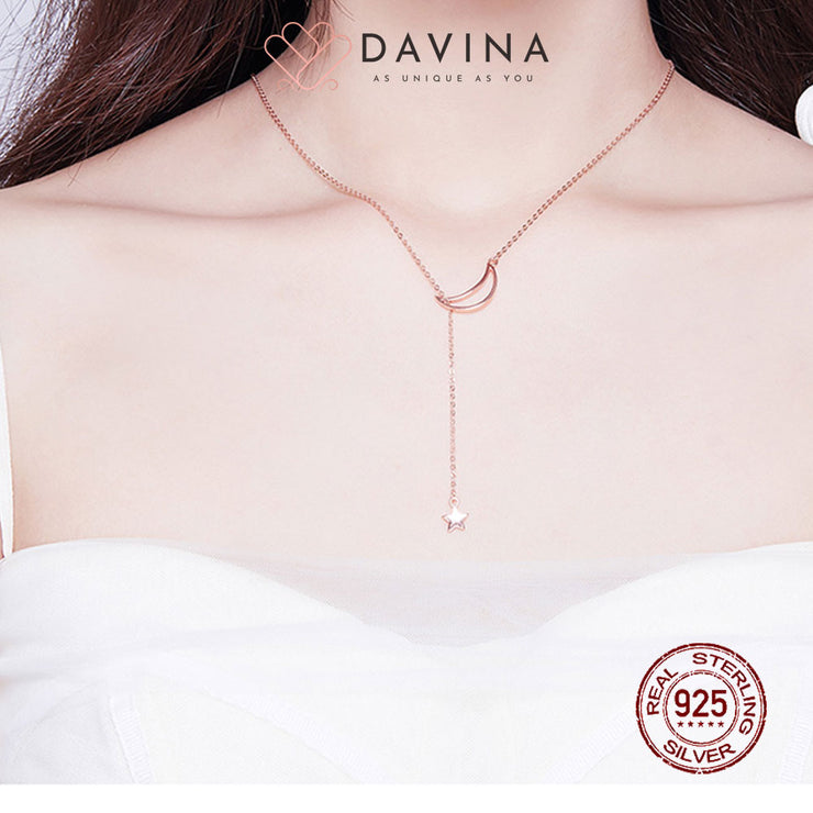 DAVINA Ladies Kylie Necklace Rose Gold Color S925