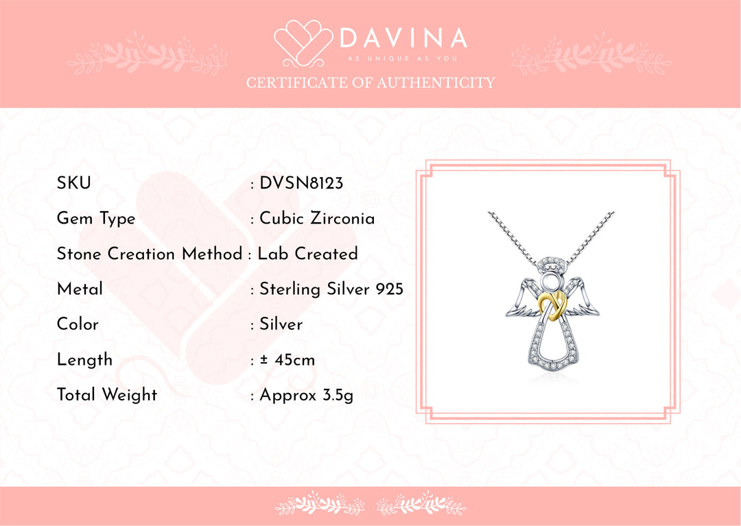 DAVINA Ladies Angel Necklace Sterling Silver 925