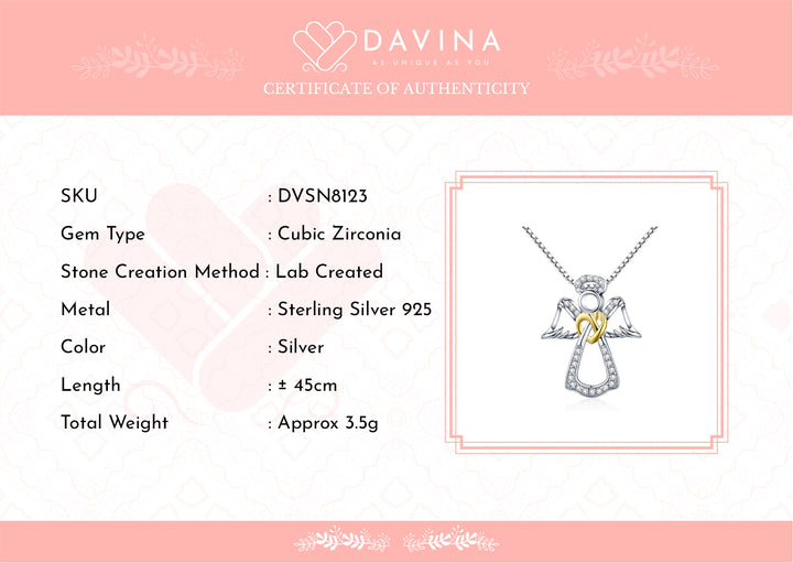 DAVINA Ladies Angel Necklace Sterling Silver 925