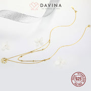 DAVINA Ladies Adishree Necklace Gold Color Sterling Silver 925