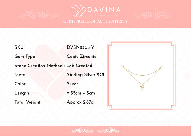 DAVINA Ladies Adishree Necklace Gold Color S925